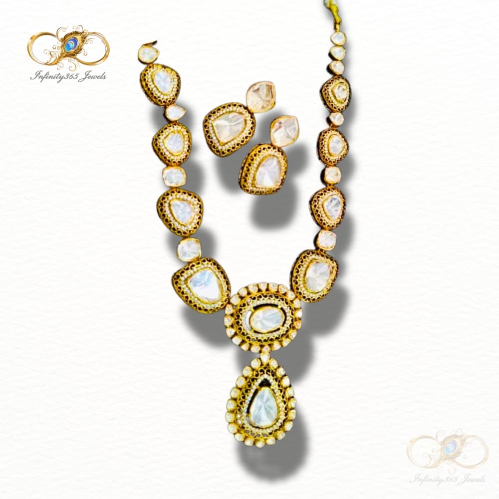 Evergreen Moissanite Polki Pendant Set - Infinity 365 Jewels Evergreen Moissanite Polki Pendant Set - Infinity 365 Jewels