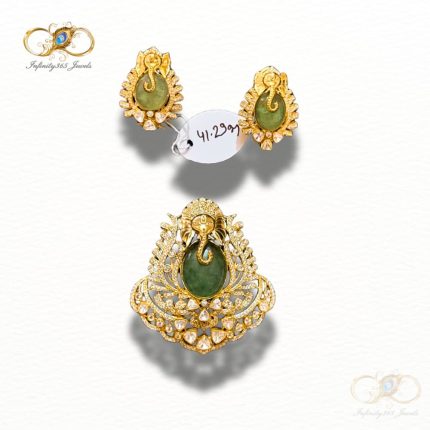 Lord Ganesha Temple Jewellery Necklace Set - Infinity 365 Jewels