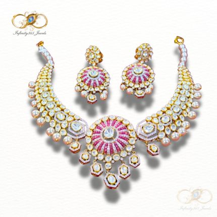 Mesmerising Pink Pinwheel Necklace Set - Infinity 365 Jewels